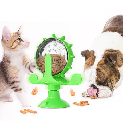 Fun Turntable Leaking Food Cat Toy Training Ball Exercise IQ Small Dog Kitten Slow Feeder Pet Products Interactive Toys for Cats urpet.net